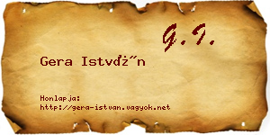 Gera István névjegykártya